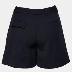 Miu Miu Black Wool Pleated Shorts S