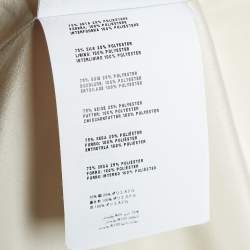 Pre Owned Miu Miu Cream Printed Silk Taffeta Button Front Jacket S