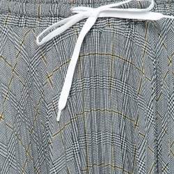 Miu Miu Grey Check Patterned Crepe Pleated Maxi Skirt S