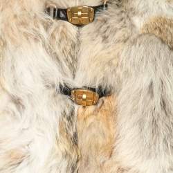 Miu Miu Beige Cayote Fur Short Sleeve Jacket M