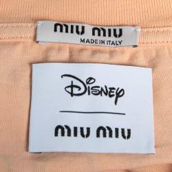 Miu Miu Orange Alice in Wonderland Print Oversized T-Shirt M