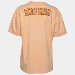 Miu Miu Orange Alice in Wonderland Print Oversized T-Shirt M