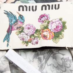 Pre Owned Miu Miu Black Floral Printed Cotton Mini Skirt M