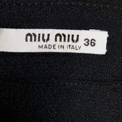 Miu Miu Black Crepe Collared Maxi Dress XS