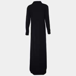 Miu Miu Black Crepe Collared Maxi Dress XS