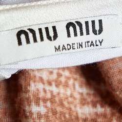 Miu Miu Brown Animal Printed Modal Knit Top M