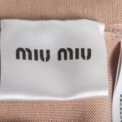 Miu Miu Blush Pink Wool Tie Back Sweater Top S