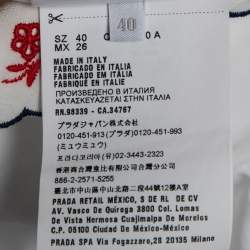 Miu Miu White Cotton Embroidered Oversized Collared Top S