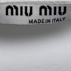 Miu Miu White Cotton Embroidered Oversized Collared Top S