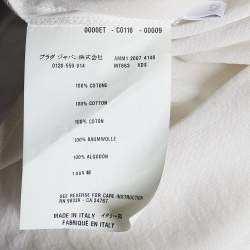 Miu Miu White Pleated Detail Cotton Top M