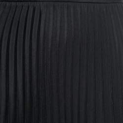 Miu Miu Black Plisse Pleated Crepe Midi Skirt XS