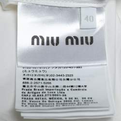 Pre Owned Miu Miu White Cotton Ruffled Sleeve Shirt S