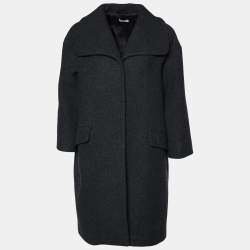 Miu Miu Charcoal Grey Wool Button Front Coat S