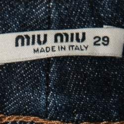 Miu Miu Indigo Embellished Detail Crop Jeans M