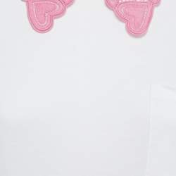 Miu Miu White Cotton Lace Collared T-Shirt L