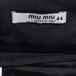 Miu Miu Black Wool Crepe Bow-Detail Mini Skirt M