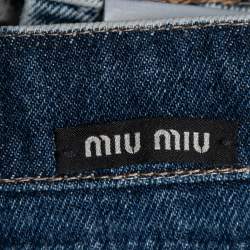 Miu Miu Blue Rhinestone-Embellished Denim Jacket & Jeans Set XS