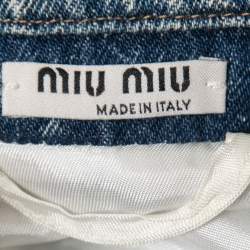 Miu Miu Blue Rhinestone-Embellished Denim Jacket & Jeans Set XS