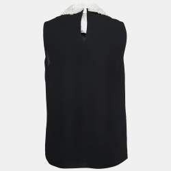 Miu Miu Monochrome Crepe Sleeveless Top XS