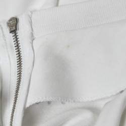 Miu Miu White Jersey Embellished Collar Logo Print Long-Sleeve T-Shirt M