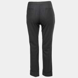 Miu Miu Grey Wool Buckle Detail Trousers S