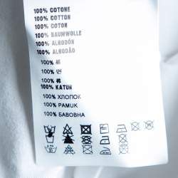 Pre Owned Miu Miu White Logo Printed Cotton Knit Crewneck T-shirt S