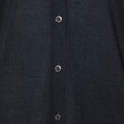 Miu Miu Black Wool & Silk Button Front Cardigan L