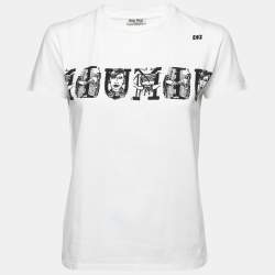 Miu Miu White Cotton Graphic Print T-Shirt M