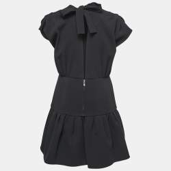 Miu Miu Black Crepe Sleeveless Flared Short Dress M