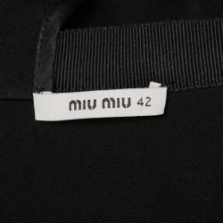 Miu Miu Black Crepe Sleeveless Flared Short Dress M