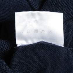 Miu Miu Navy Blue Knit Lace Bow Back Detail Sweater Top S