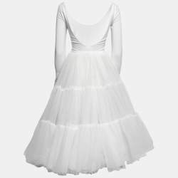 Miu Miu White Tulle Ballerina Midi Dress S