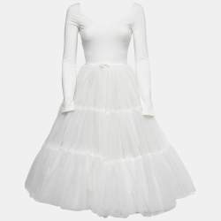 Miu Miu White Tulle Ballerina Midi Dress S