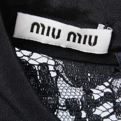مملوكة مسبقًا Miu Miu Black Silk & Lace Sleeveless Blouse S