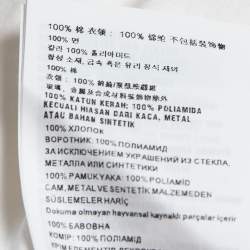 Pre Owned Miu Miu White Cotton Studded Collar T-Shirt L