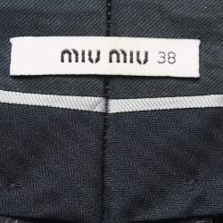 Miu Miu Grey Wool Regular Fit Cropped Pants S