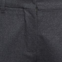 Miu Miu Grey Wool Regular Fit Cropped Pants S