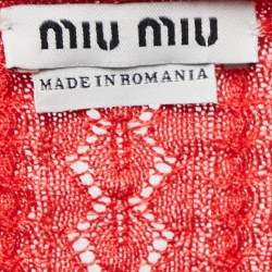 Miu Miu Orange Knit Button Front Cardigan M