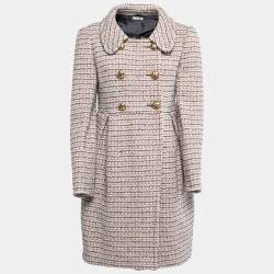 Miu Miu Multicolor Tweed Double Breasted Full Sleeve Flared Short Dress M