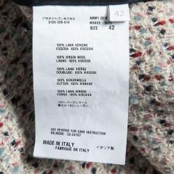 Miu Miu Multicolor Tweed Double Breasted Full Sleeve Flared Short Dress M