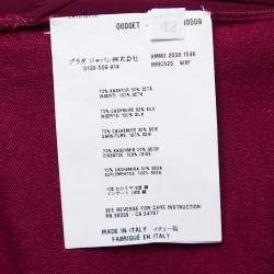Miu Miu Magenta Pink Cashmere & Silk Knit Button Front Cardigan M