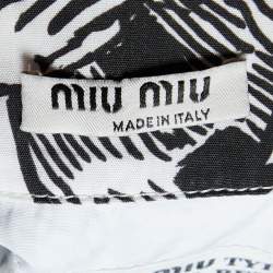 Miu Miu White Printed Cotton Sleeveless Shirt M