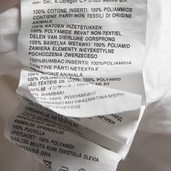 Pre Owned Miu Miu White Cotton & Lace Collar Detail Shirt S