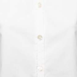 Pre Owned Miu Miu White Cotton & Lace Collar Detail Shirt S