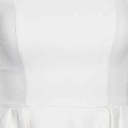 Miu Miu White Crepe Ruffled Hem Top XS