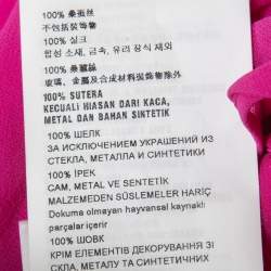 Miu Miu Pink Silk Embellished Pleated Top S
