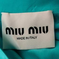 Miu Miu Turquoise Blue Silk Crepe de Chine Long Dress M