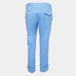 Miu Miu Blue Stretch Cotton Trousers S