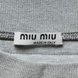 Miu Miu Grey Logo Embroidered Cotton Blend Joggers Crop Top Set S