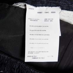 Miu Miu Navy Blue Bird Printed Silk Jacquard Pants M